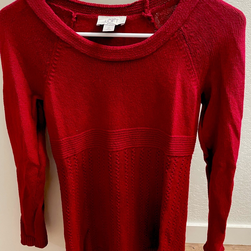 Ann Taylor Loft red sweater SP